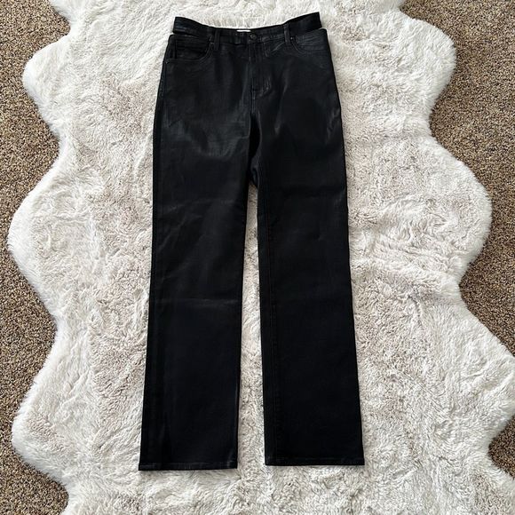 Simkhai Amelia Straight Leg Denim Coated Black Size 31 - Picture 4 of 11